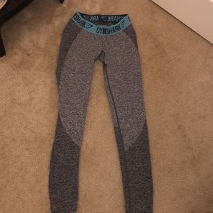 Gymshark Flex Leggings - Charcoal Marl/Dusky Teal